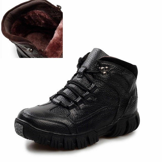 VANCAT Super Warm  Winter Men Boots Genuine Leather Boots Men Winter Shoes Men Military Fur Boots For Men Shoes Zapatos Hombre Hate Ankle Boots