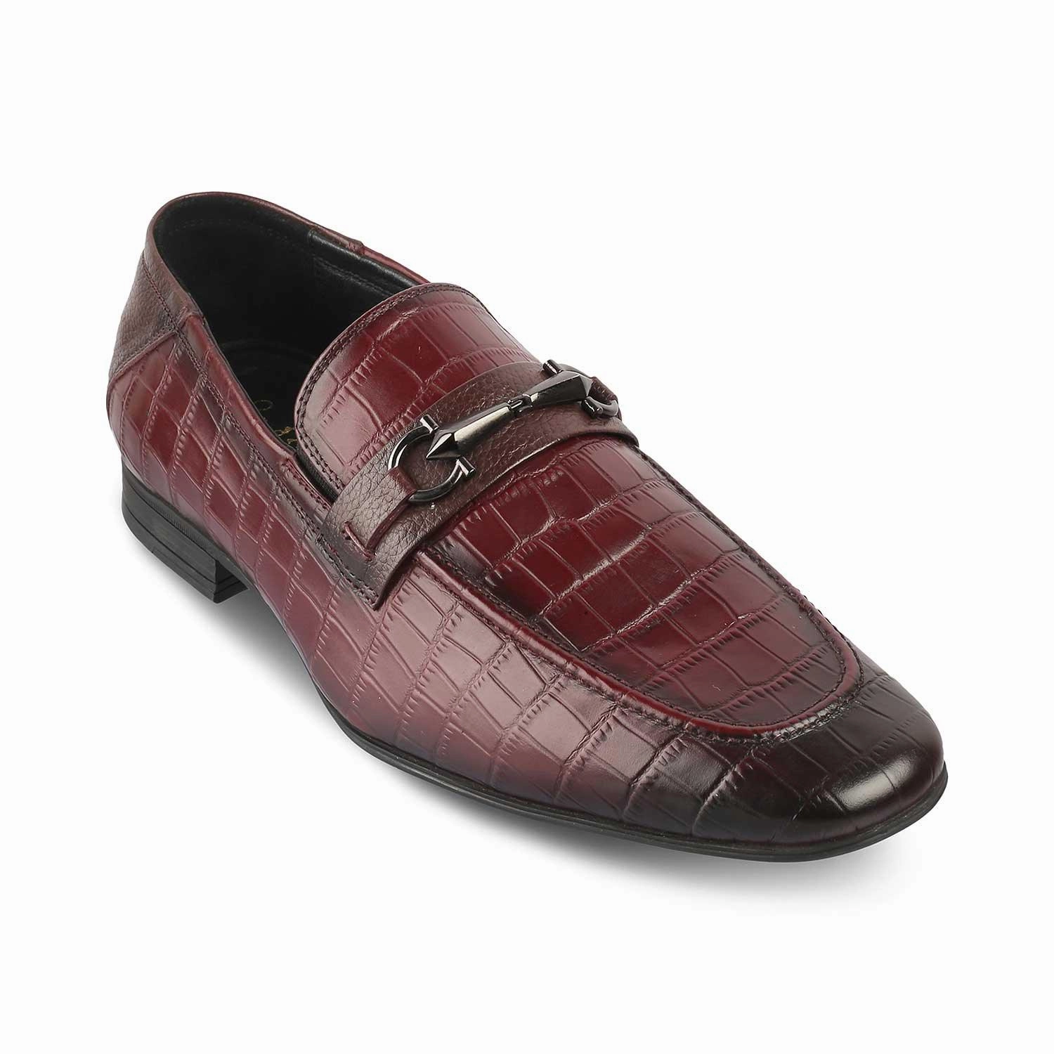 Castellano Loafers The Reptile Wine Mens Leather Loafers