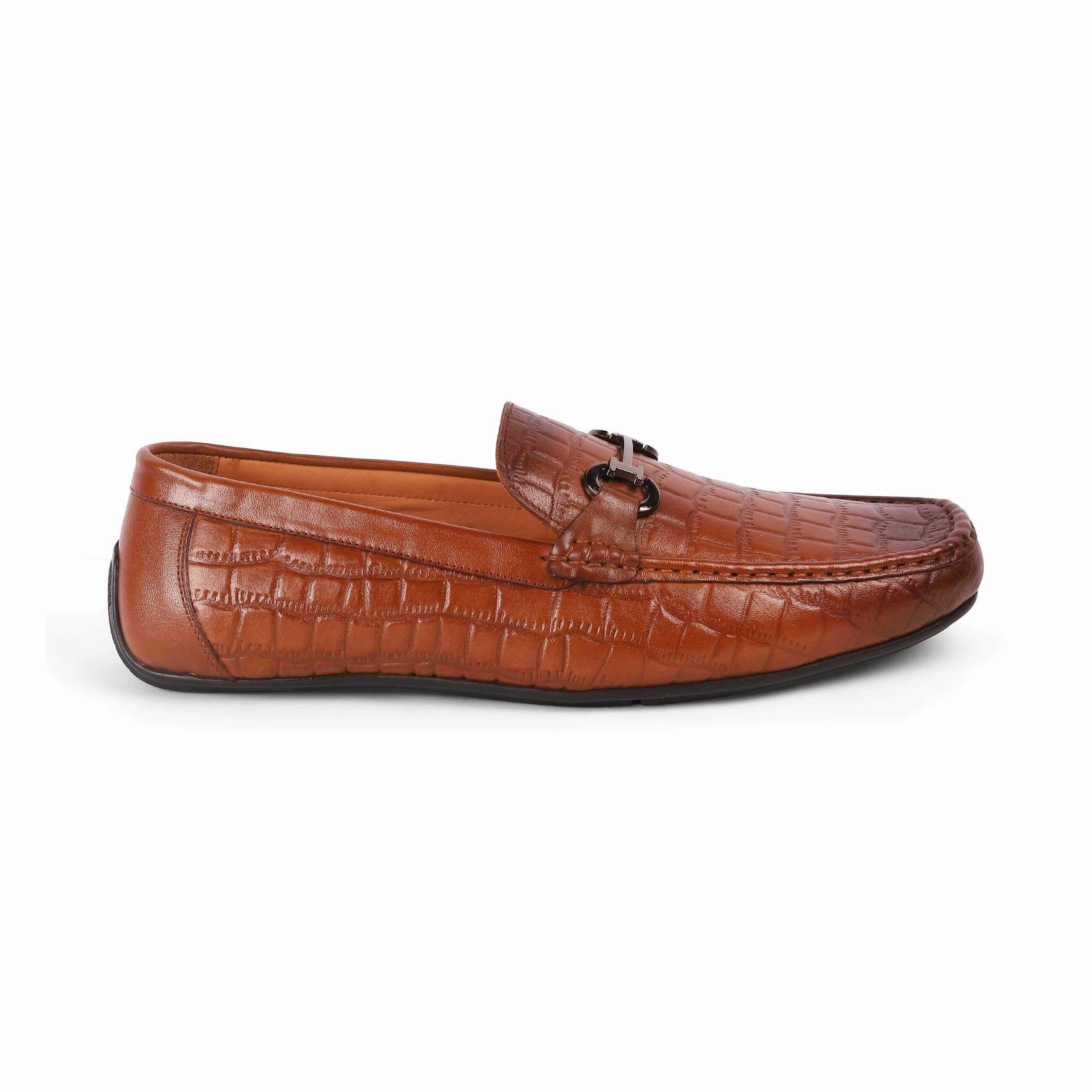 Tresmode Oxile Tan Men's Textured Leather Loafers Common Projects Loafers
