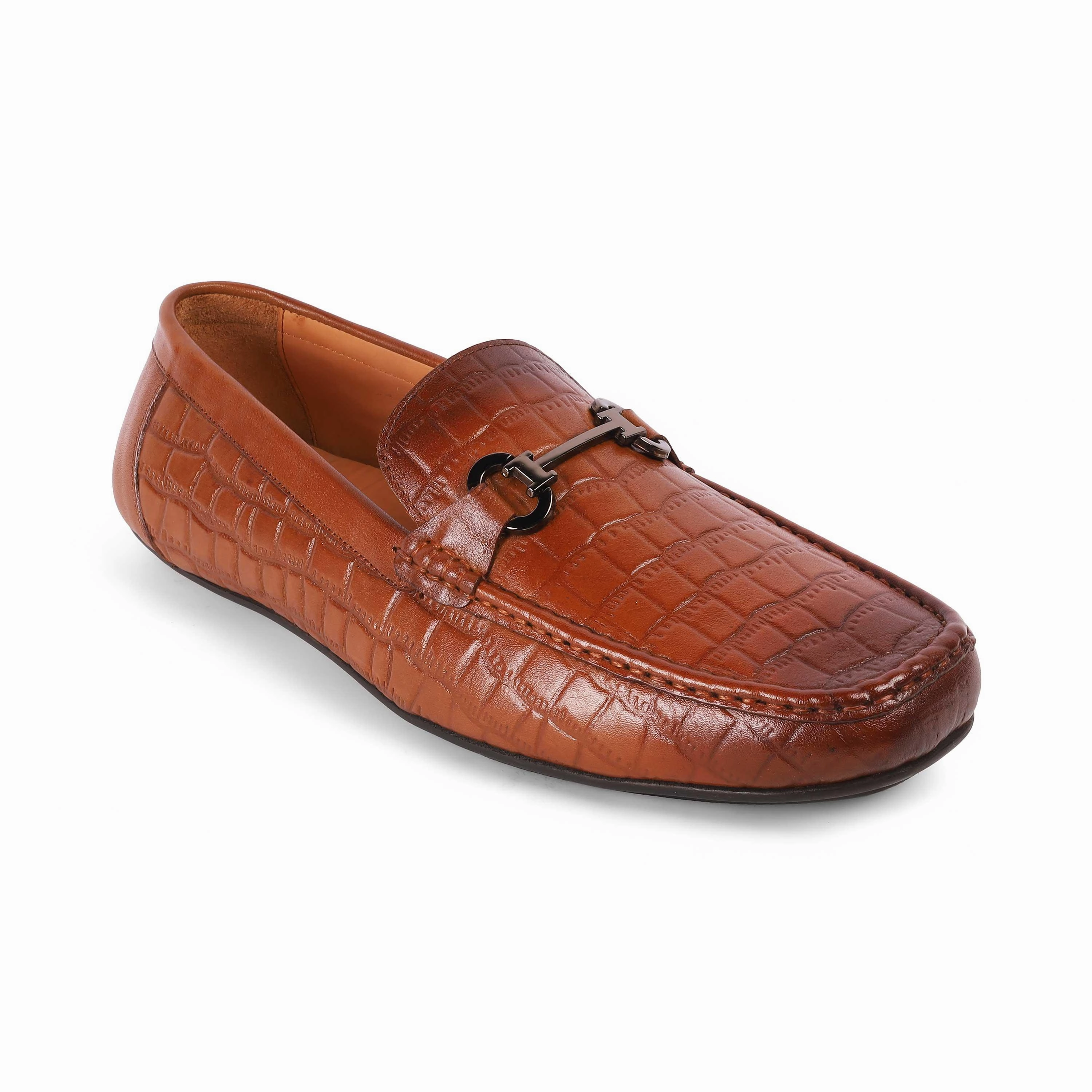Tassel Loafers And Jeans Tresmode Oxile Tan Men's Textured Leather Loafers