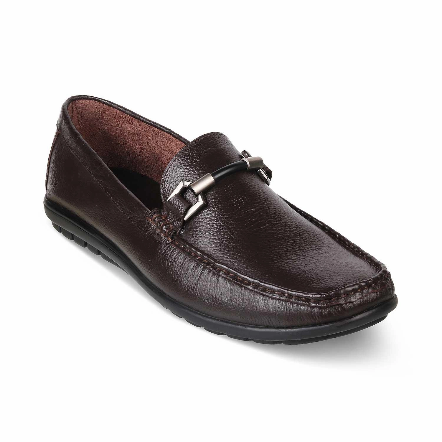 Flats And Loafers The Uffizi Brown Men's Leather Loafers Tresmode
