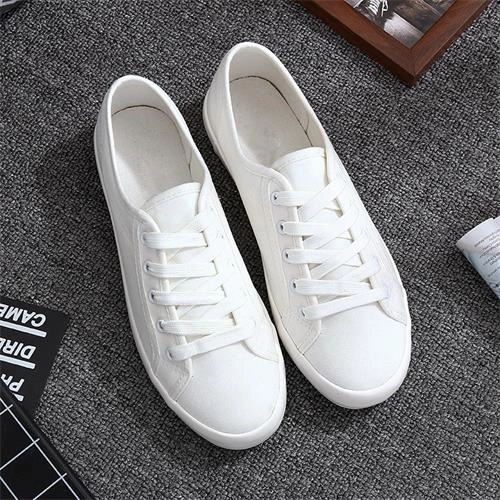 Casual Women's Vulcanize Shoes Lace-Up Solid Female Fashion Walking Ladies Canvas Shoes Flat Footwear Women Summer Shoes CLD901 Walking