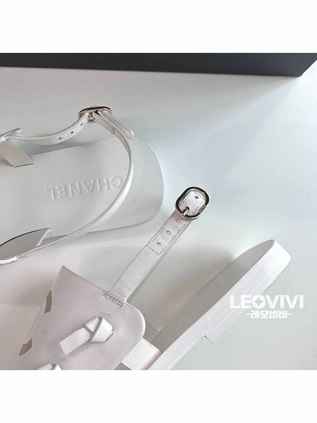 Natural Sandals CC Logo Printing Sandals White Chanel