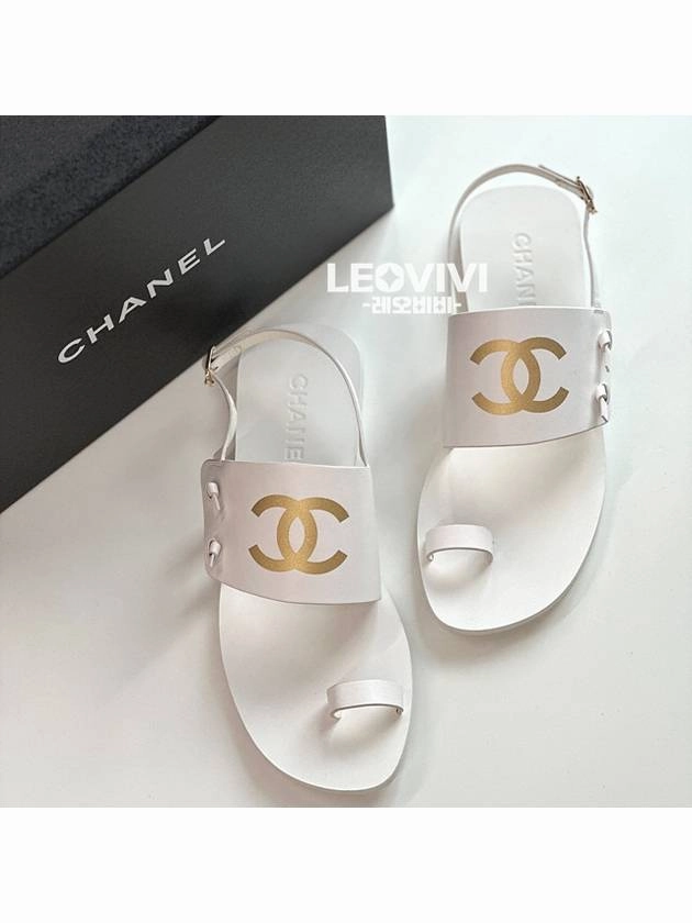 CC Logo Printing Sandals White Chanel Eva Sandals