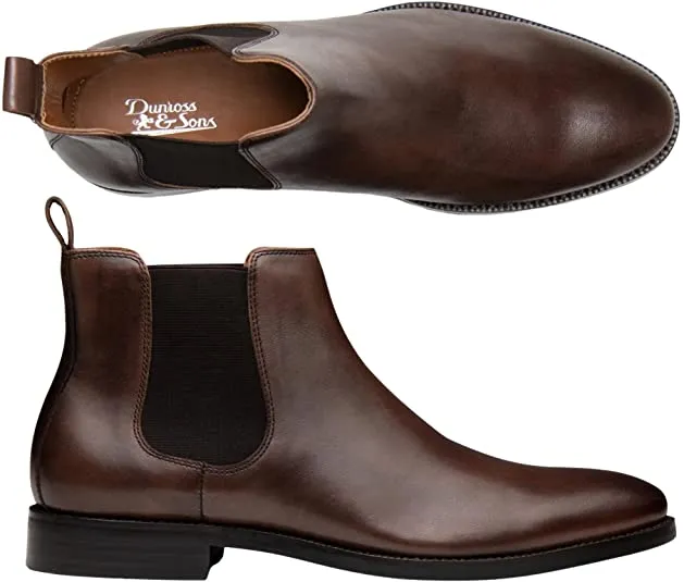 Af Chelsea Boots Chelsea Boots for Men, Stylish Shoes for Men - Mens Casual Boots w/Padded Ortholite Footbed for All Day Comfort - Men Chelsea Boots Brown Leather