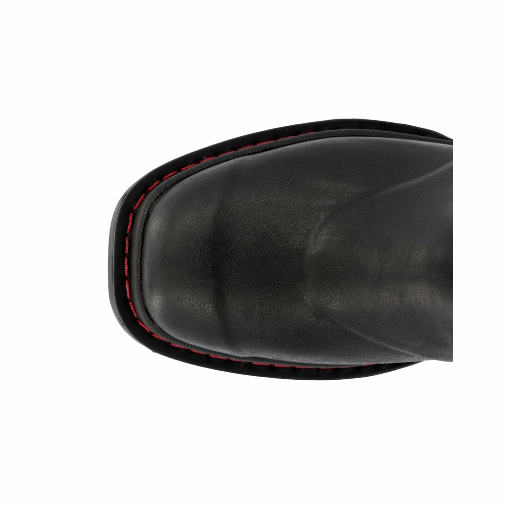 Chore Western Round Toe Pull On Boots (Little Kid-Big Kid) White Ankle Boots Women