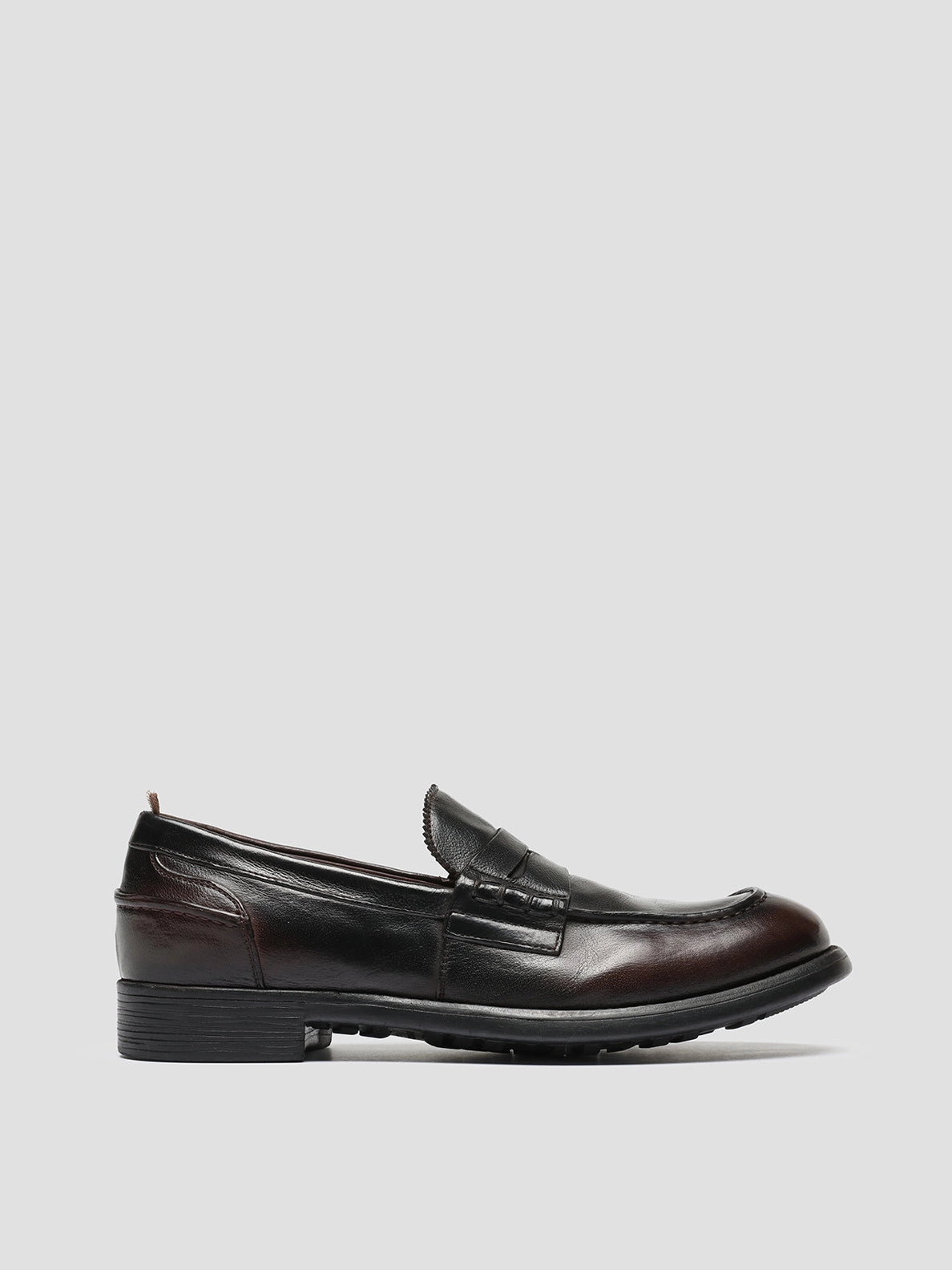 CHRONICLE 056 - Dark Burgundy Leather Penny Loafers Suede Loafers On Sale