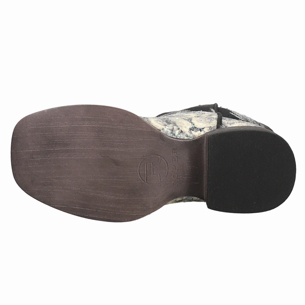 Claire Floral Square Toe Cowboy Boots (Little Kid-Big Kid) Surplus Boots Military