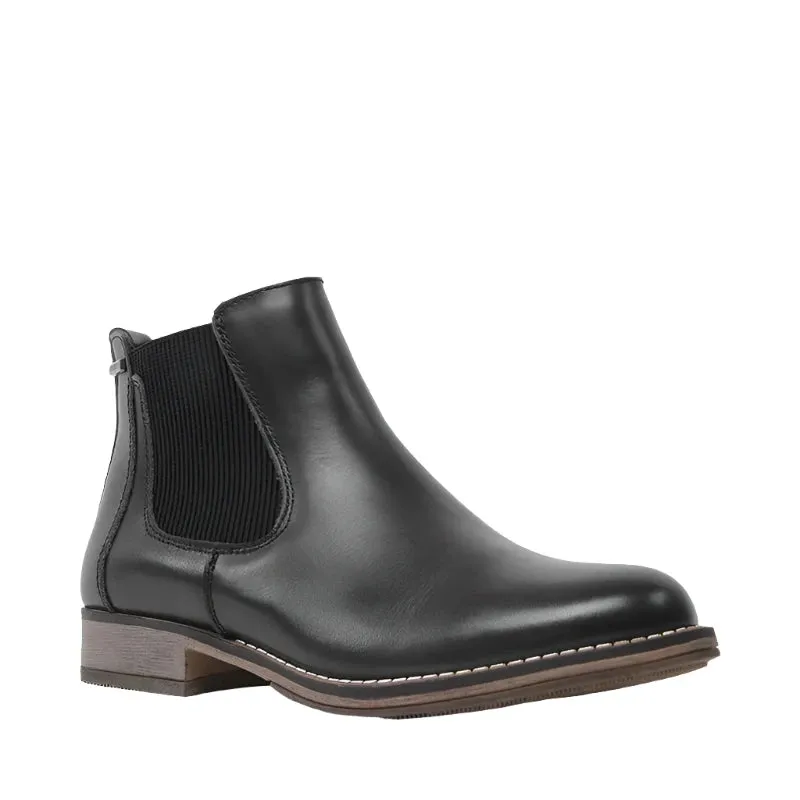 Berlina Black All Weather Suede Leather Slip On Chelsea Boots