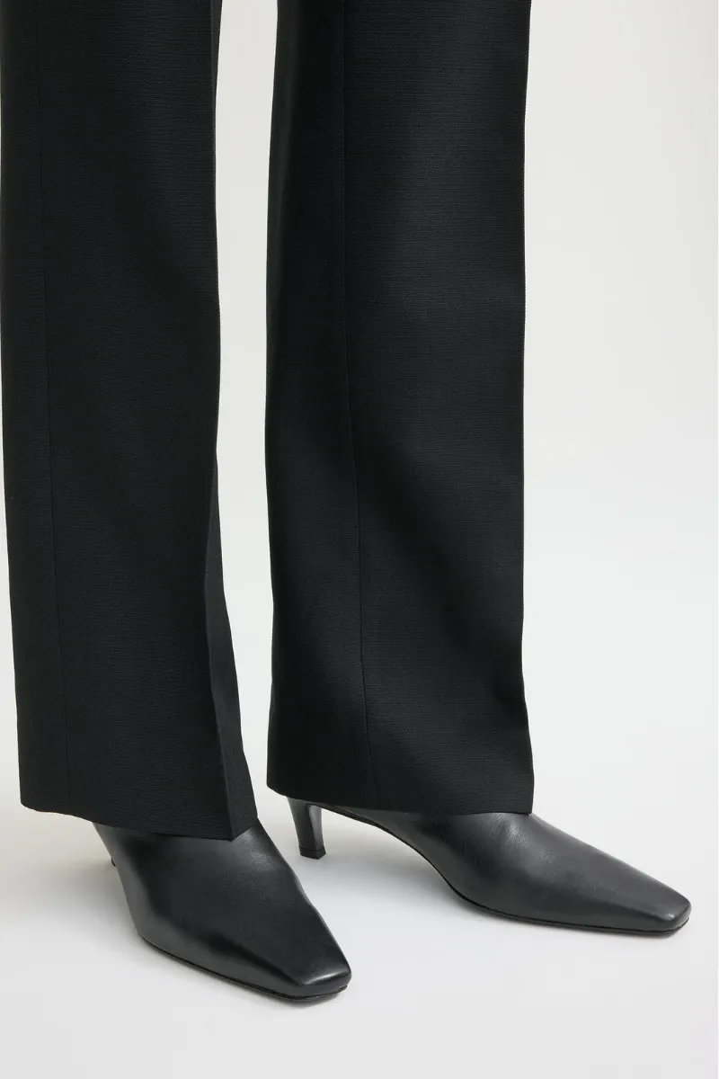 Insulated Work Boots Steel Toe Leather Mid-Heel Boots