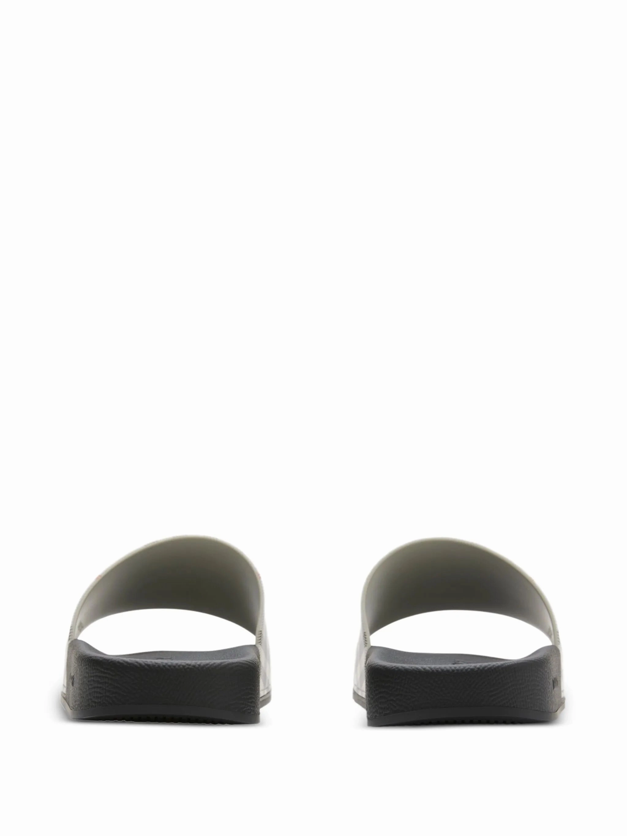 Slippers With Pom Poms checked slides