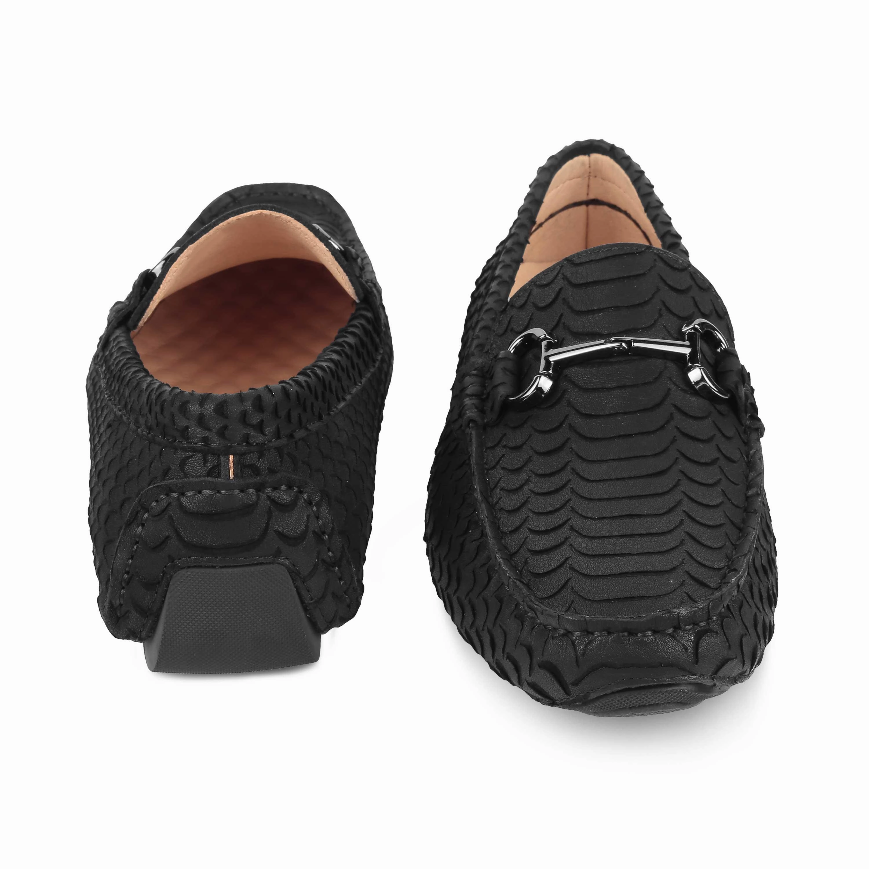 Tresmode Sofi Black Men's Leather Driving Loafers Louis Loafers