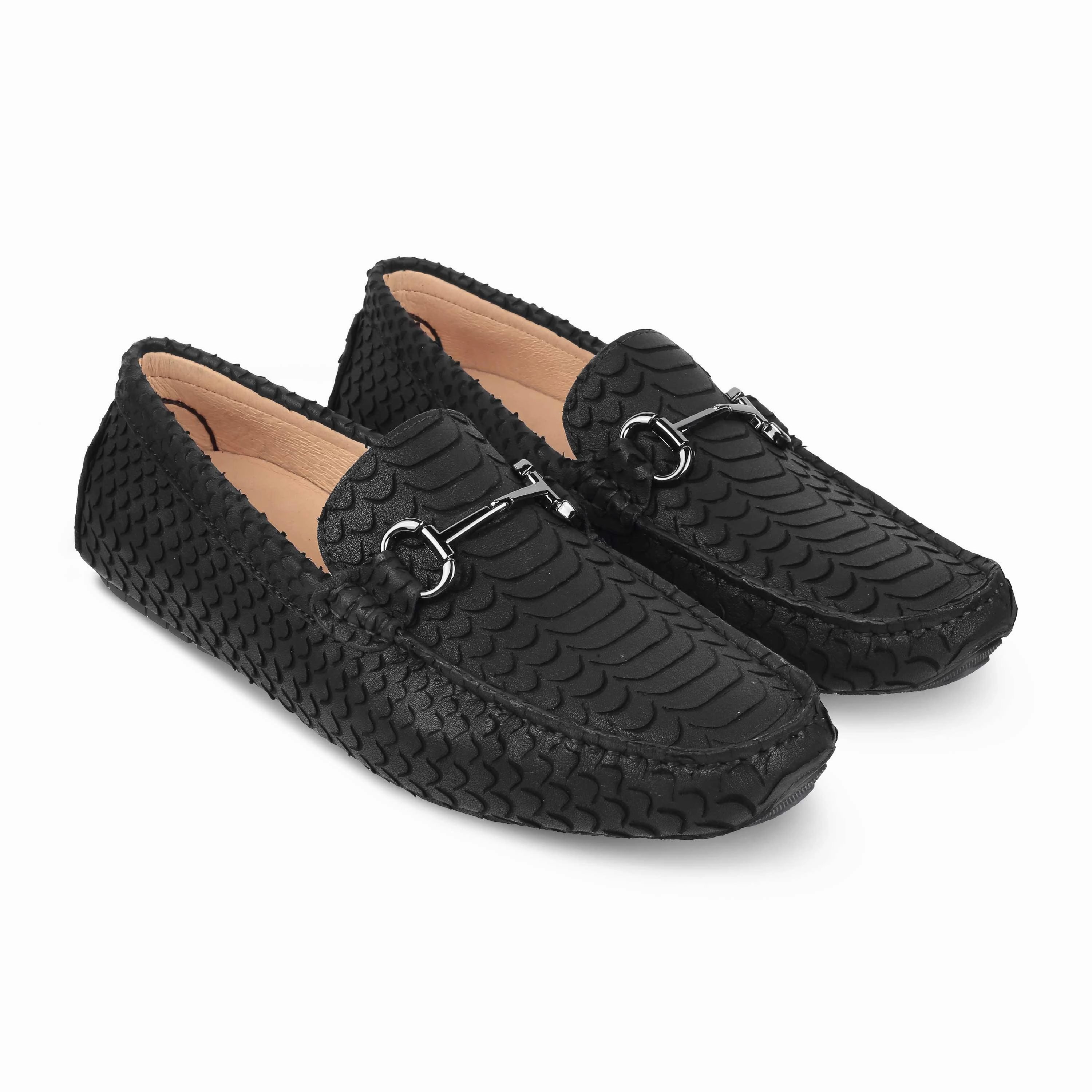 Comfortable Penny Loafers Tresmode Sofi Black Men's Leather Driving Loafers