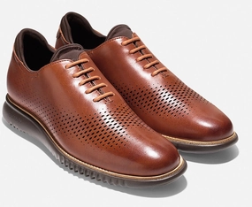 Dirty Laundry Platform Oxfords Cole Haan 2.ZeroGrand Lined Laser British Tan Wingtip with Java Sole
