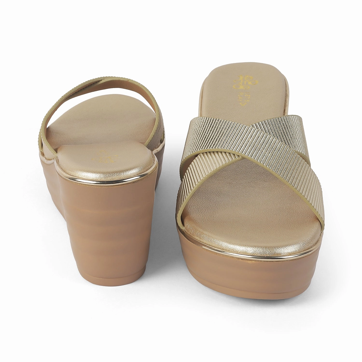 Sonoma Sandals Tresmode Kuget Gold Women's Dress Wedge Sandals