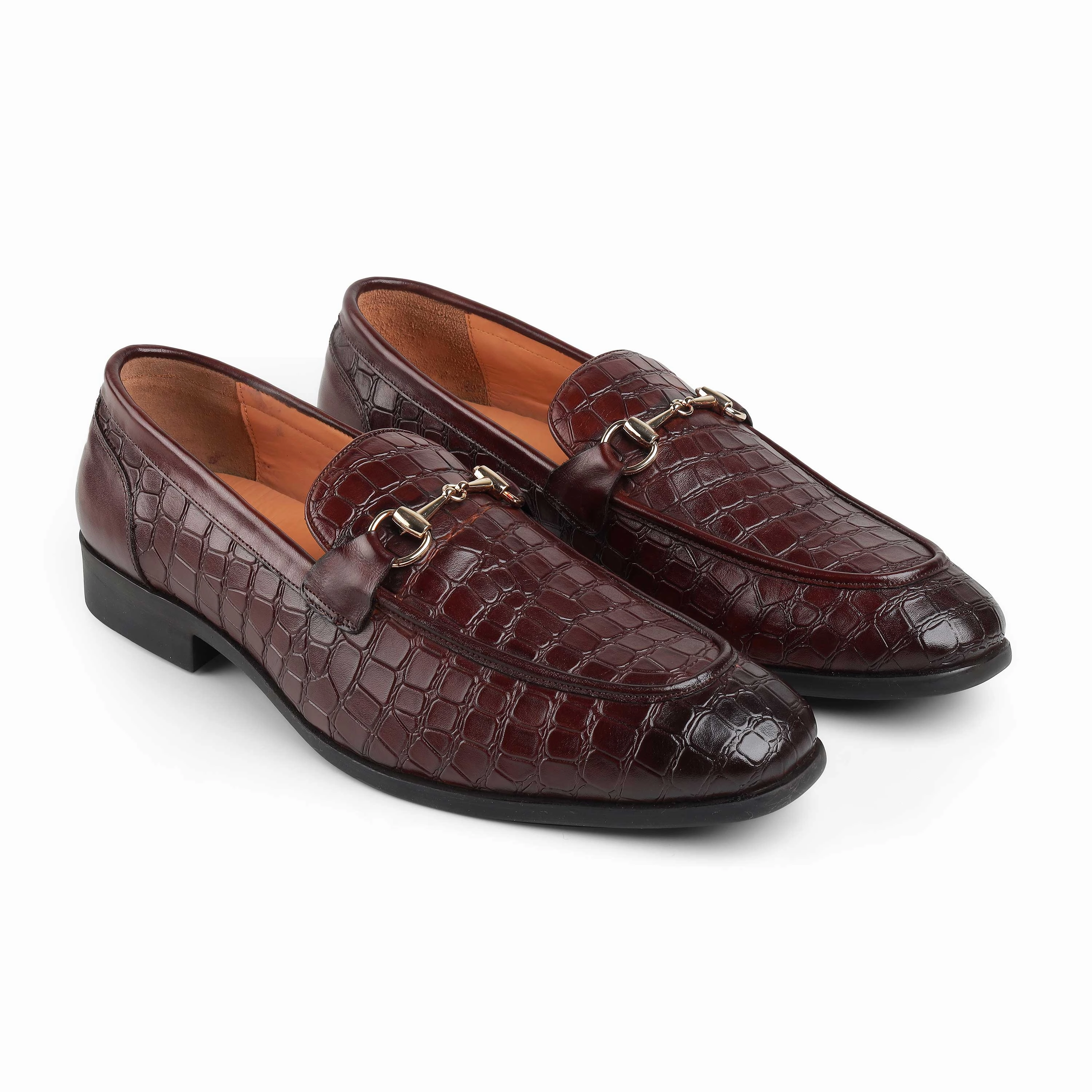 Leopard Print Loafers Tresmode Reden Cognac Men's Leather Loafers