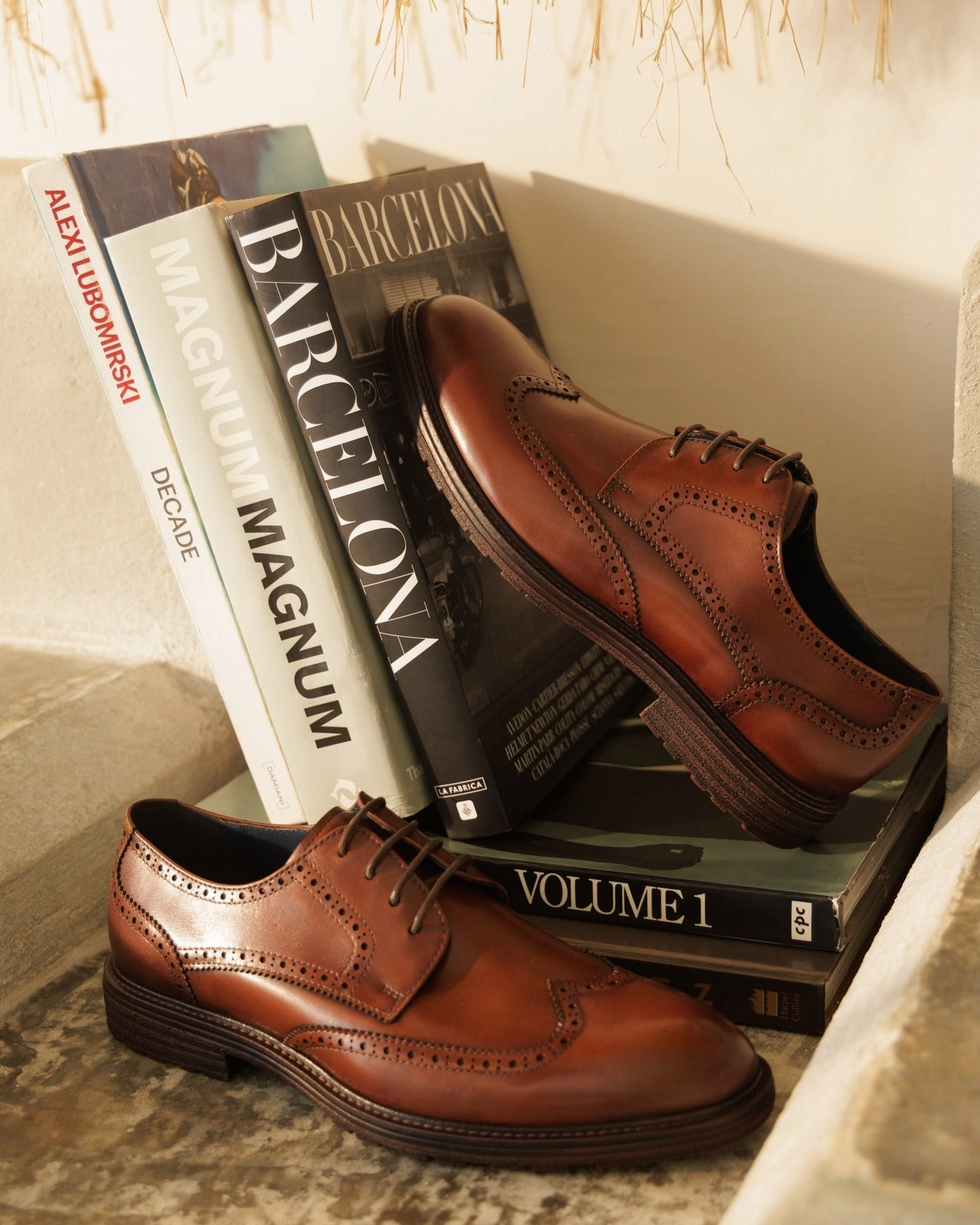 Plain Toe Canvas Oxfords Comodoro Tan Brushed Calf Leather