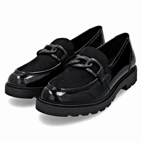 Remonte Anuschka 01 Black Leather Loafer (Women's) Loafers As Dress Shoes