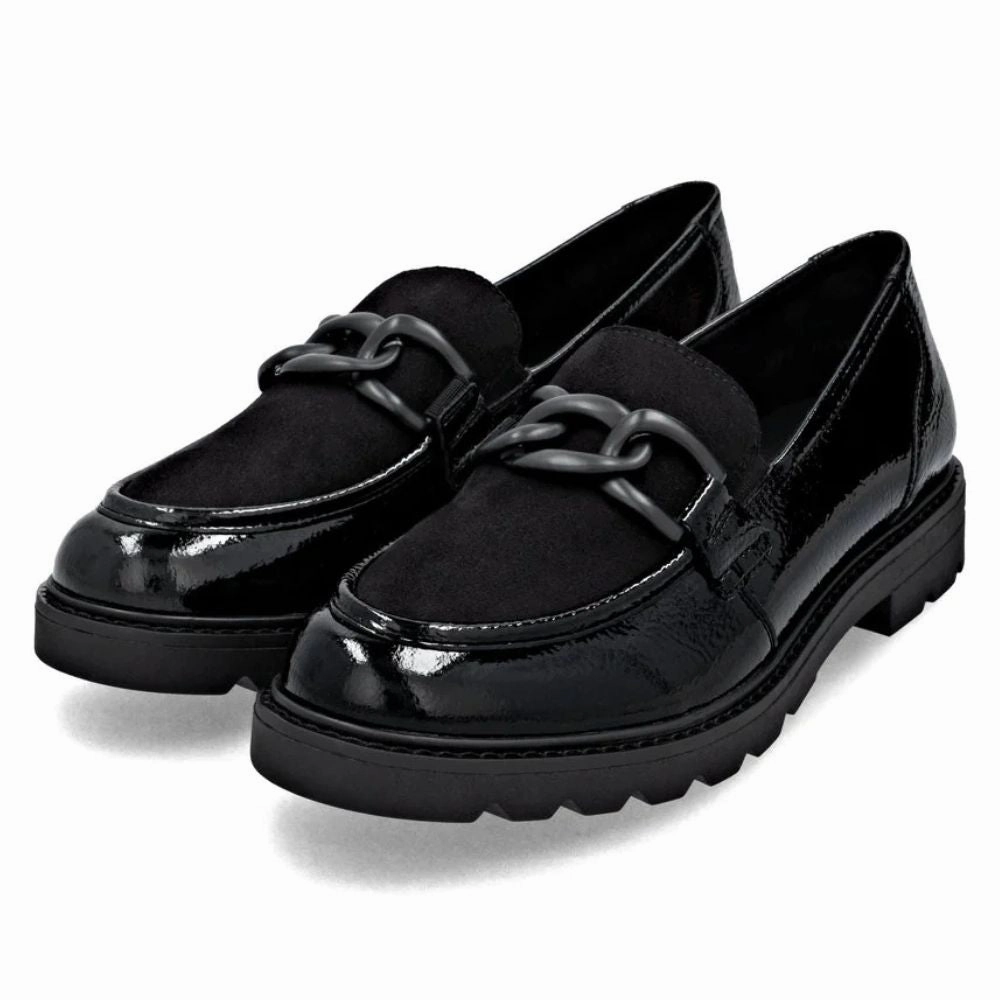 Remonte Anuschka 01 Black Leather Loafer (Women's) Hot Loafers