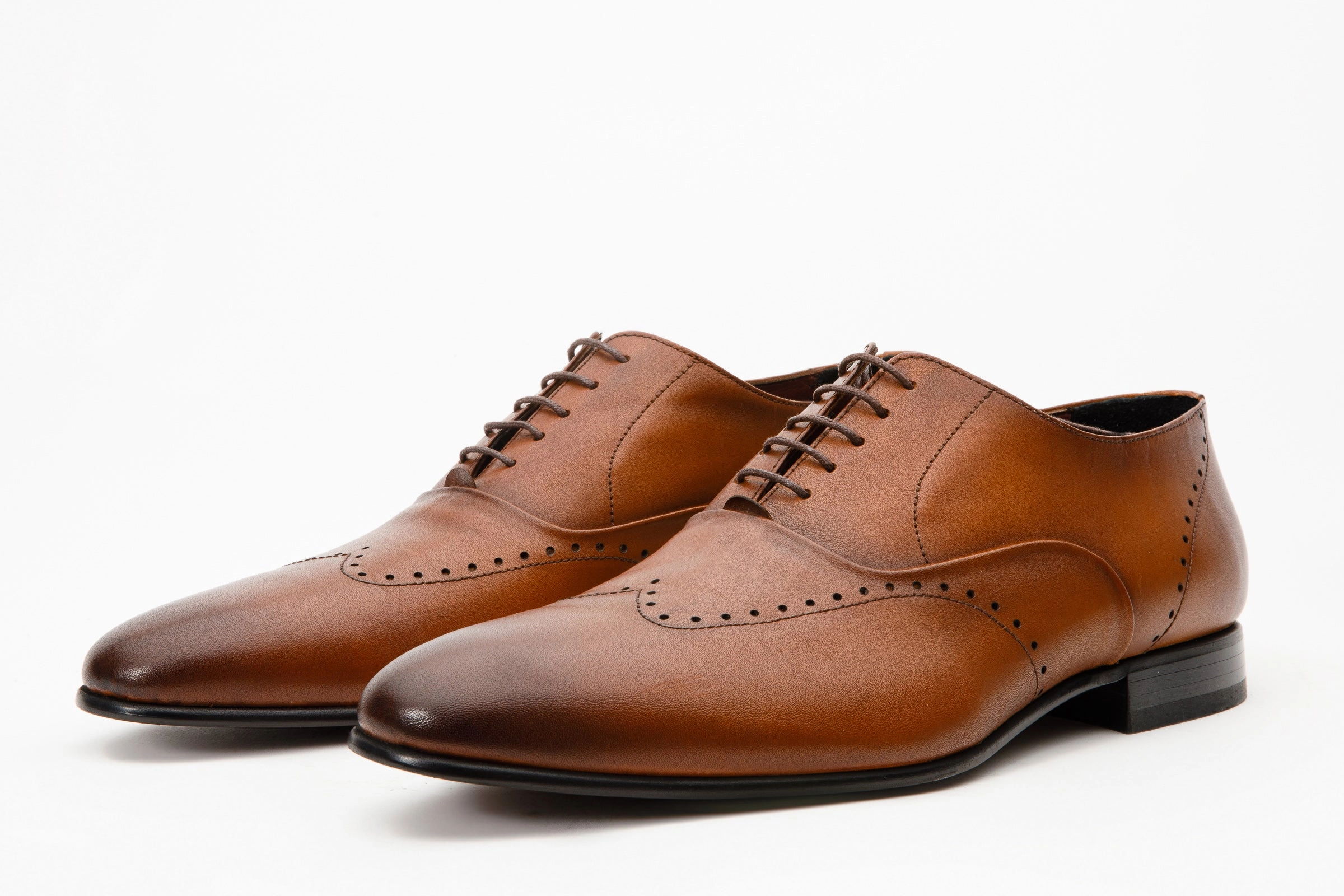 Oxford Tie The Roma Tan Leather Wingtip Oxford Men Shoe