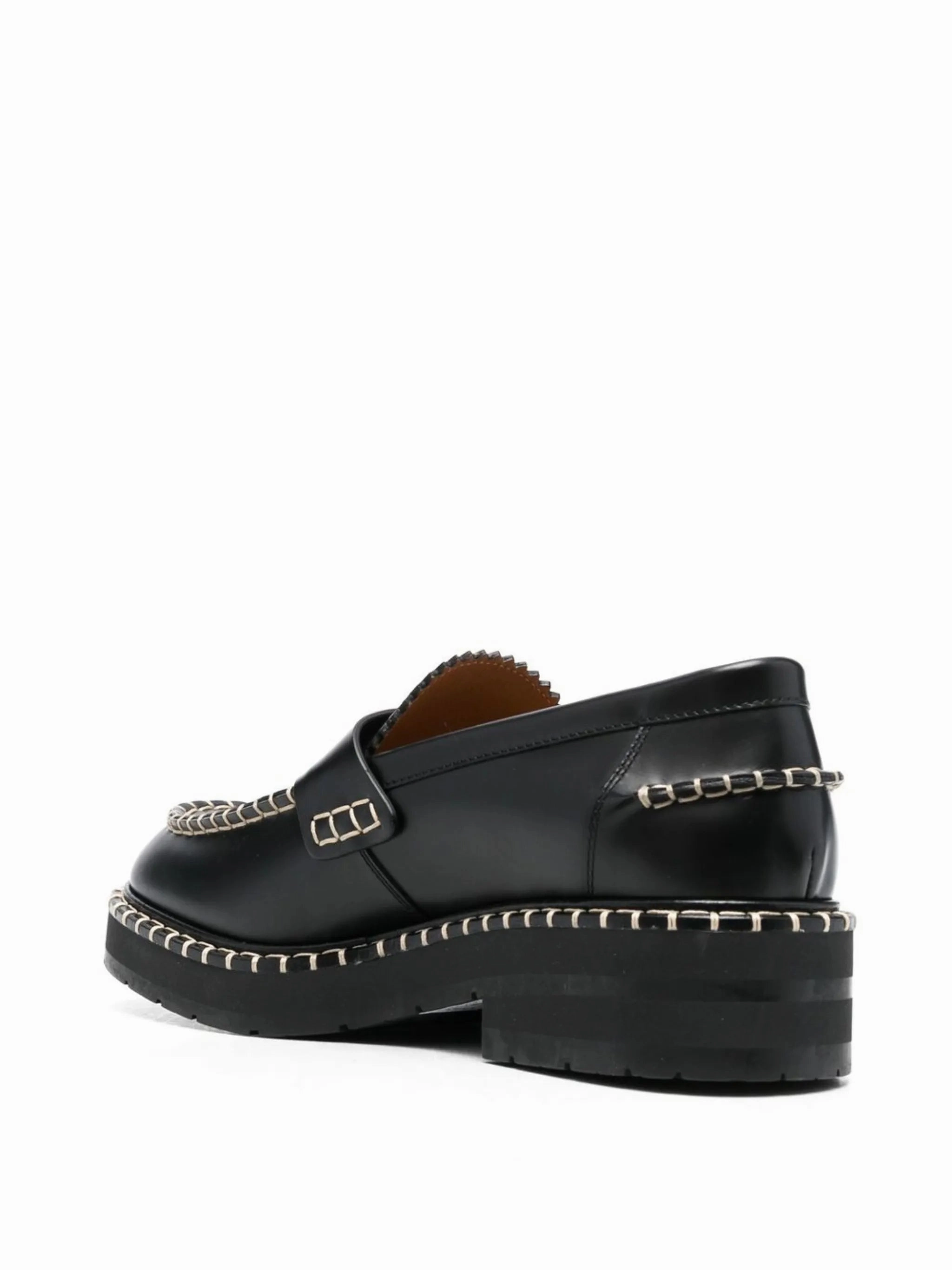 contrast-stitching leather loafers Loafers Skechers