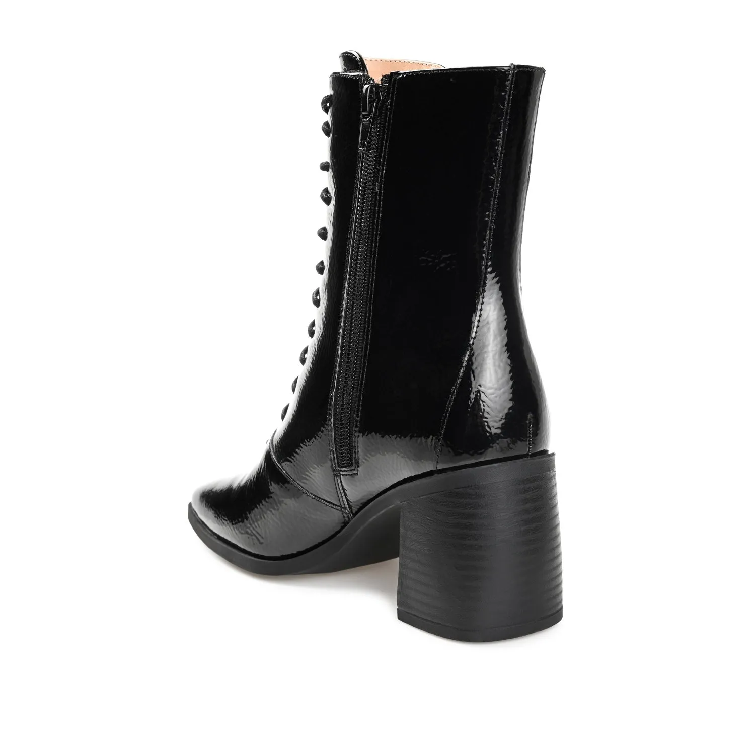 COVVA LACE-UP BOOTIES IN PATENT American Rag Laina Closed Toe Ankle Combat Boots