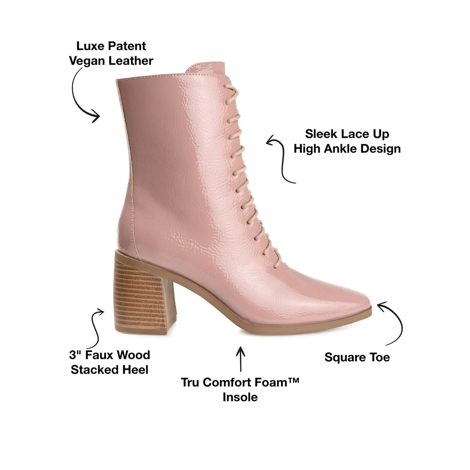 Synthetic Combat Boots COVVA LACE-UP BOOTIES IN PATENT