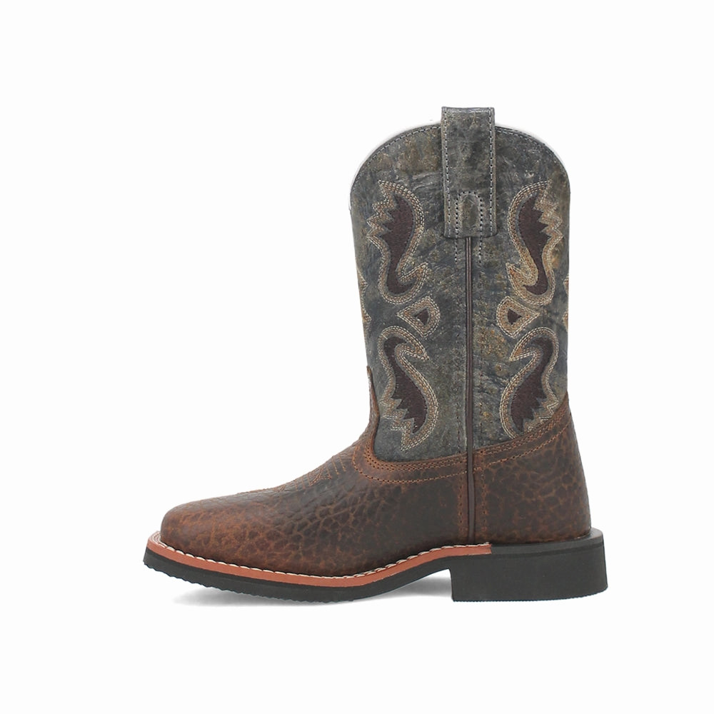 Wedge Shoe Boots Creek Embroidered Square Toe Cowboy Boots (Little Kid-Big Kid)