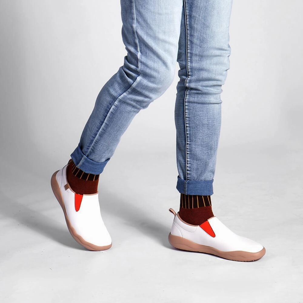 Cuenca White Split Leather Men Ellis Penny Loafers