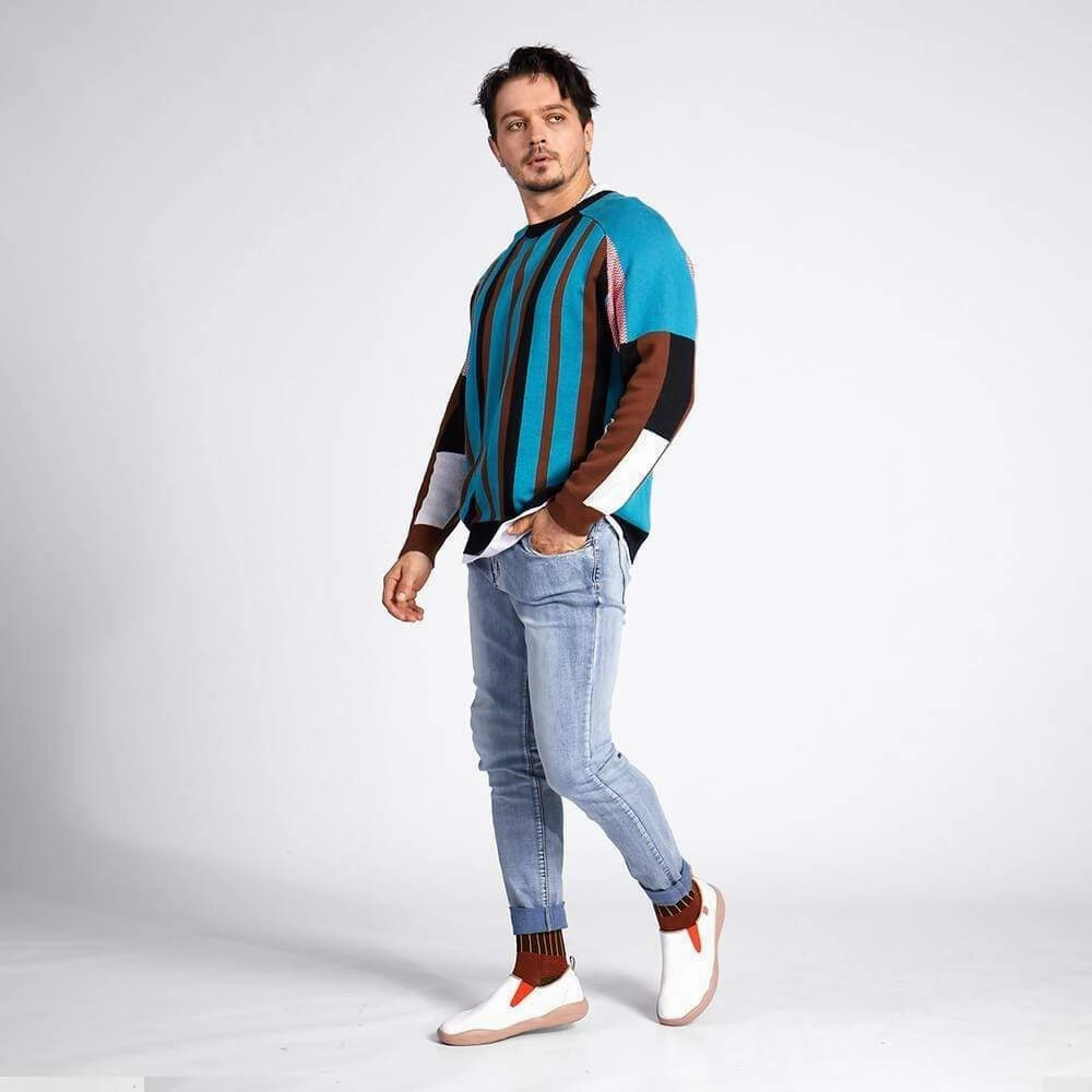 Tabi Loafers Cuenca White Split Leather Men