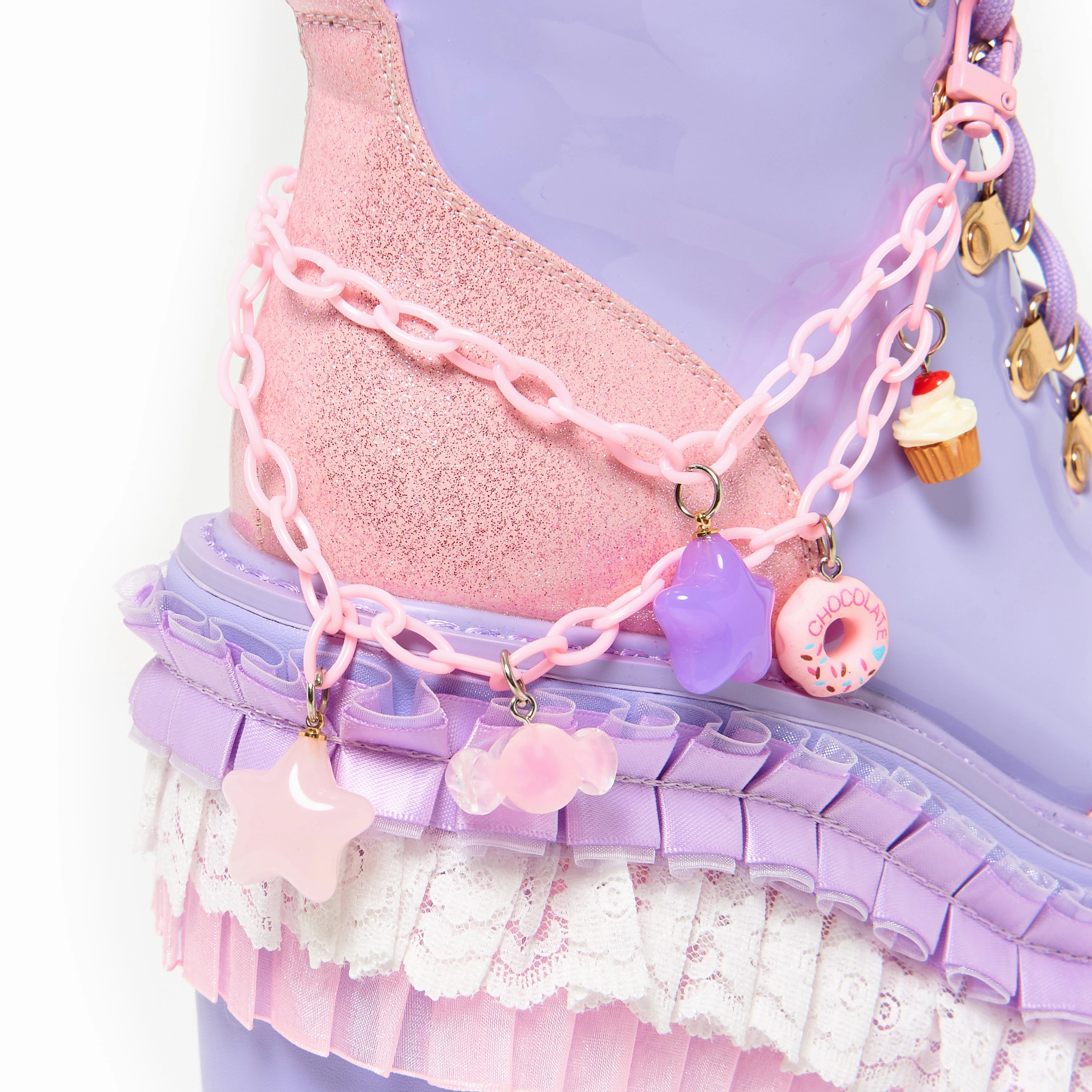 Cupcake Towers Platform Boots - Purple Zarie Ankle Boots