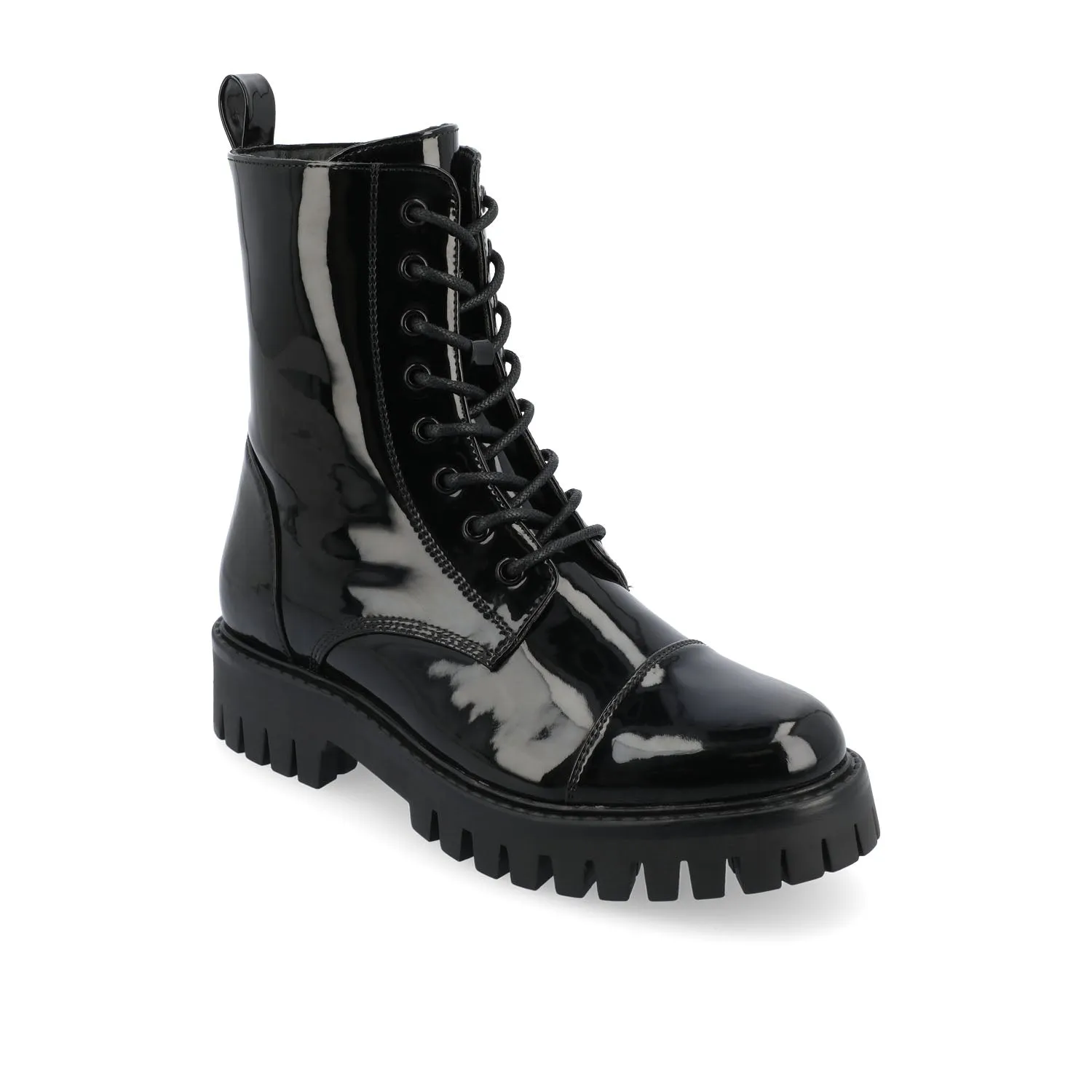 Houndstooth Combat Boots AALEY LACE-UP BOOTIES IN WIDE