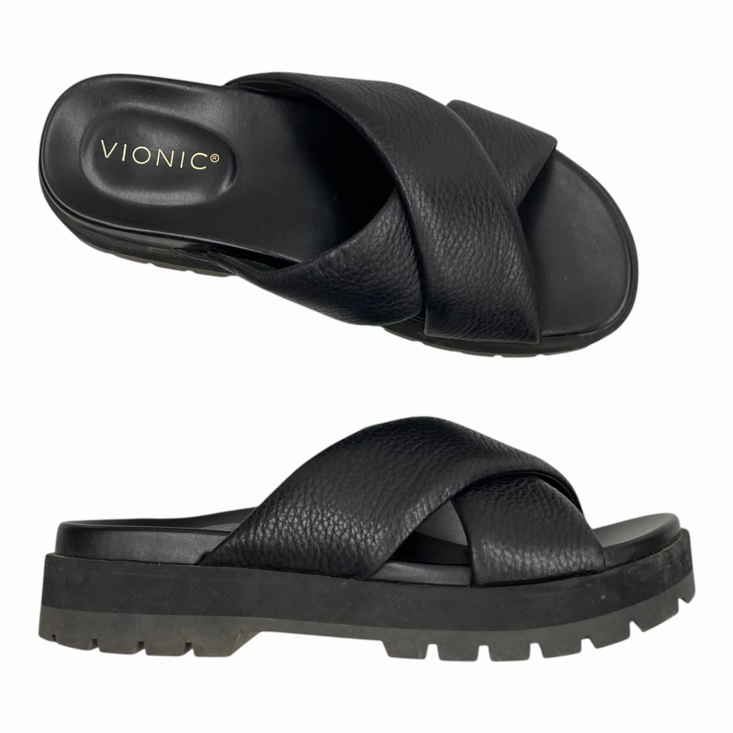 Sandals Heels Platform By Vionic In Black, Size:8 High Heels Clogs