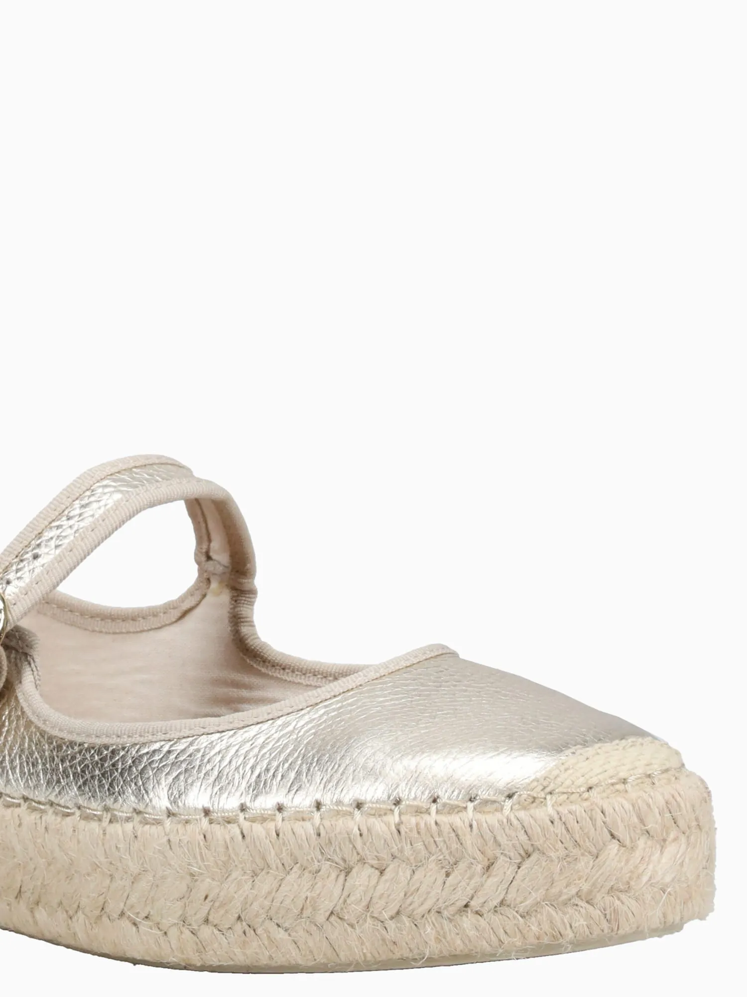 Narrow Width Espadrilles Alicia Oro Laminado