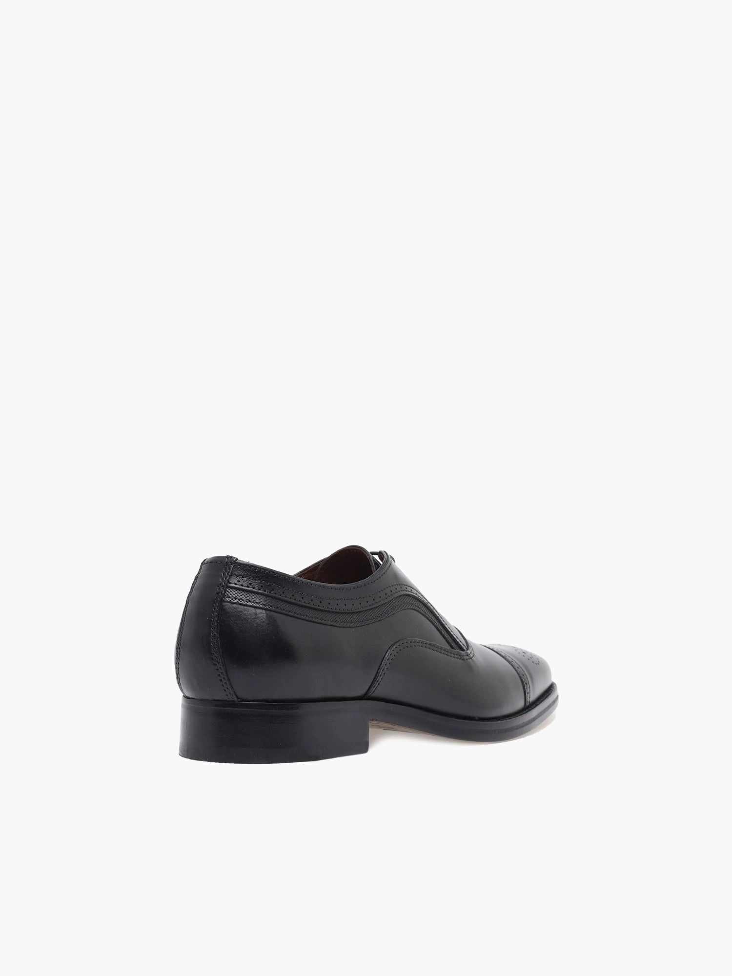 Oxford Button Up Danridge Cap Toe Black Leather