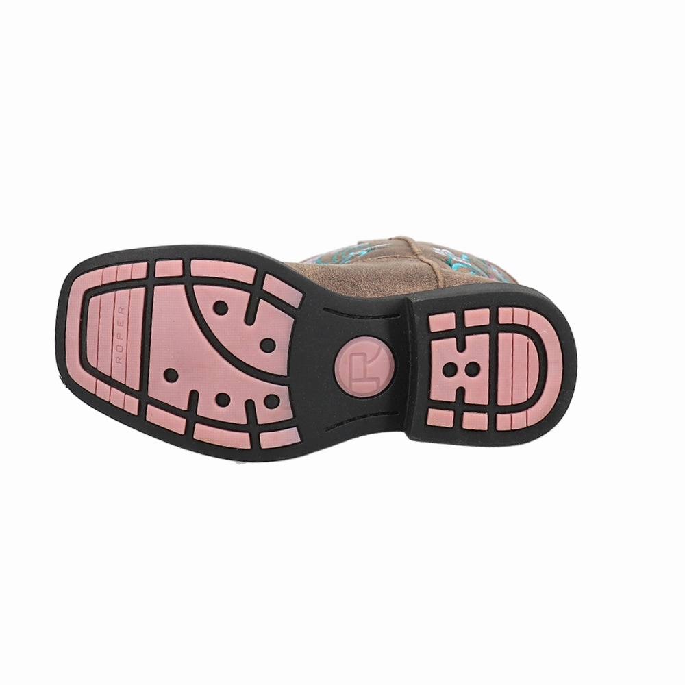 Dazzle Floral Lights Square Toe Cowboy Boots (Little Kid-Big Kid) Boots Spokane Washington