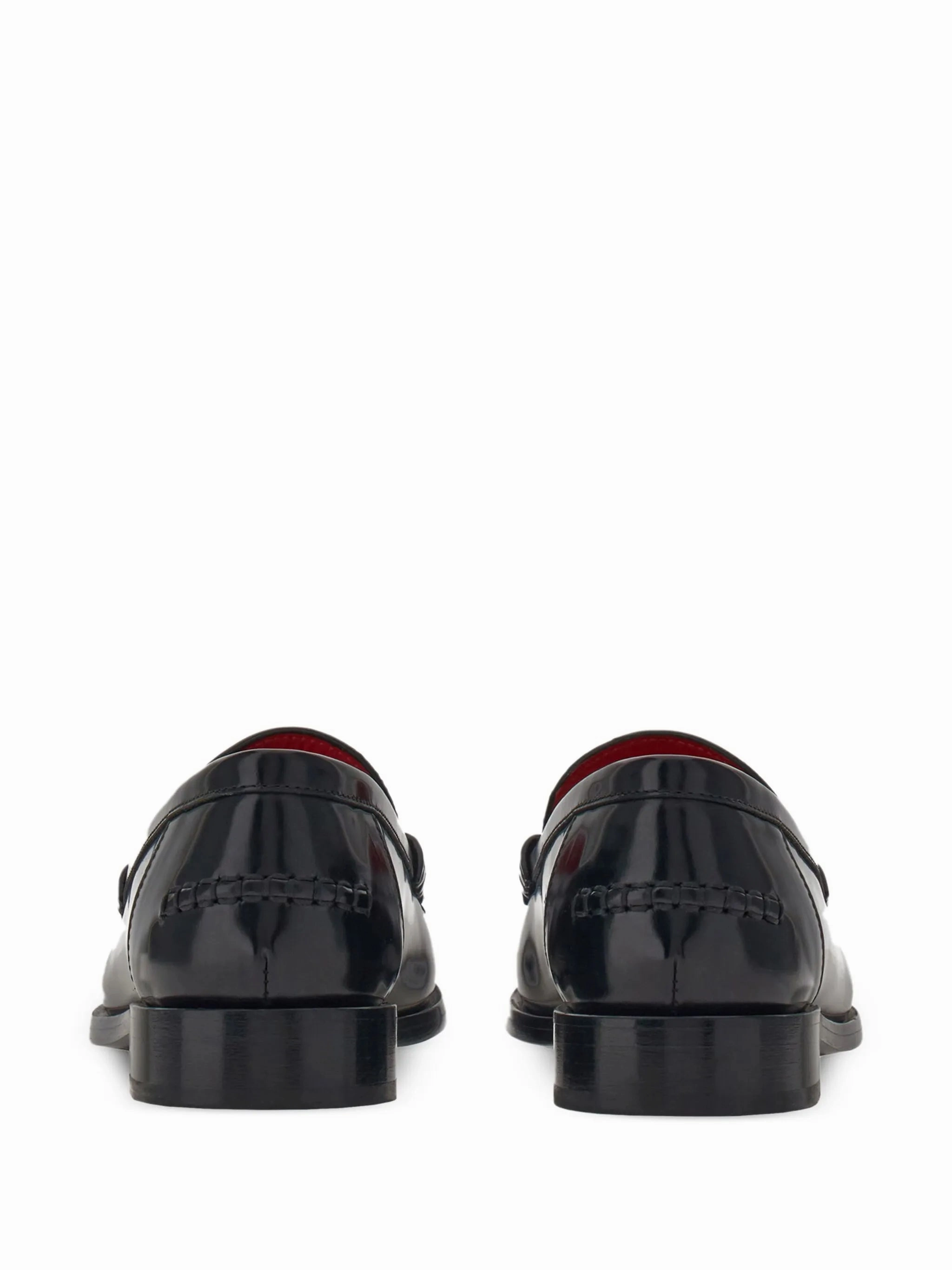 debossed-logo leather loafers