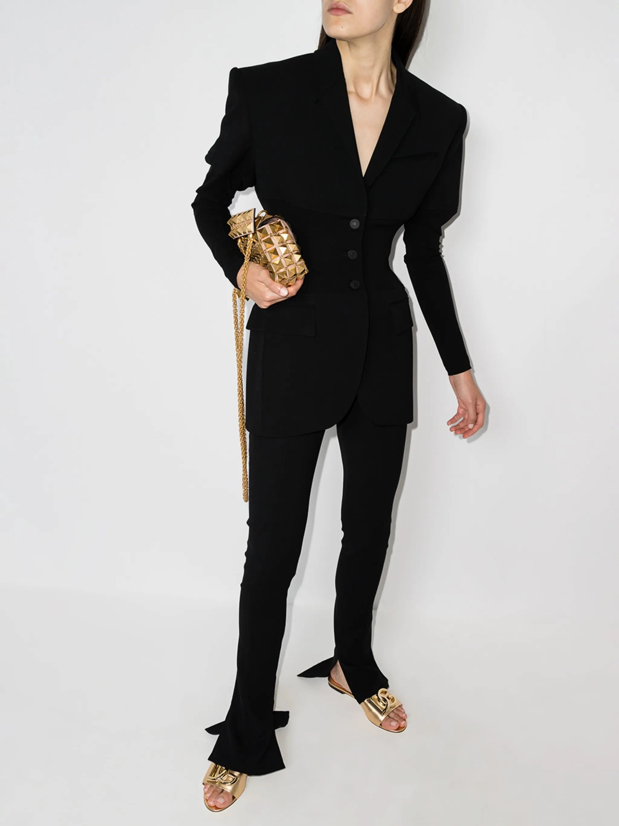 Type Slippers DG-logo leather thong sandals