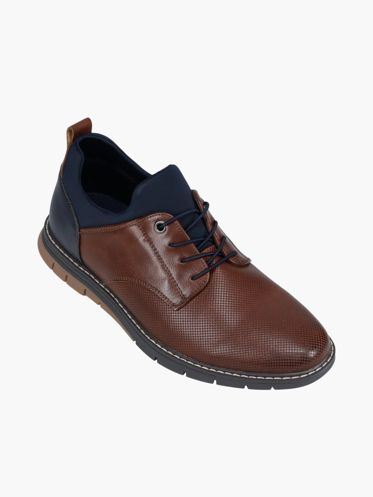 Diego Cognac Eco Leather Grand Hurrion Cap Toe Oxfords