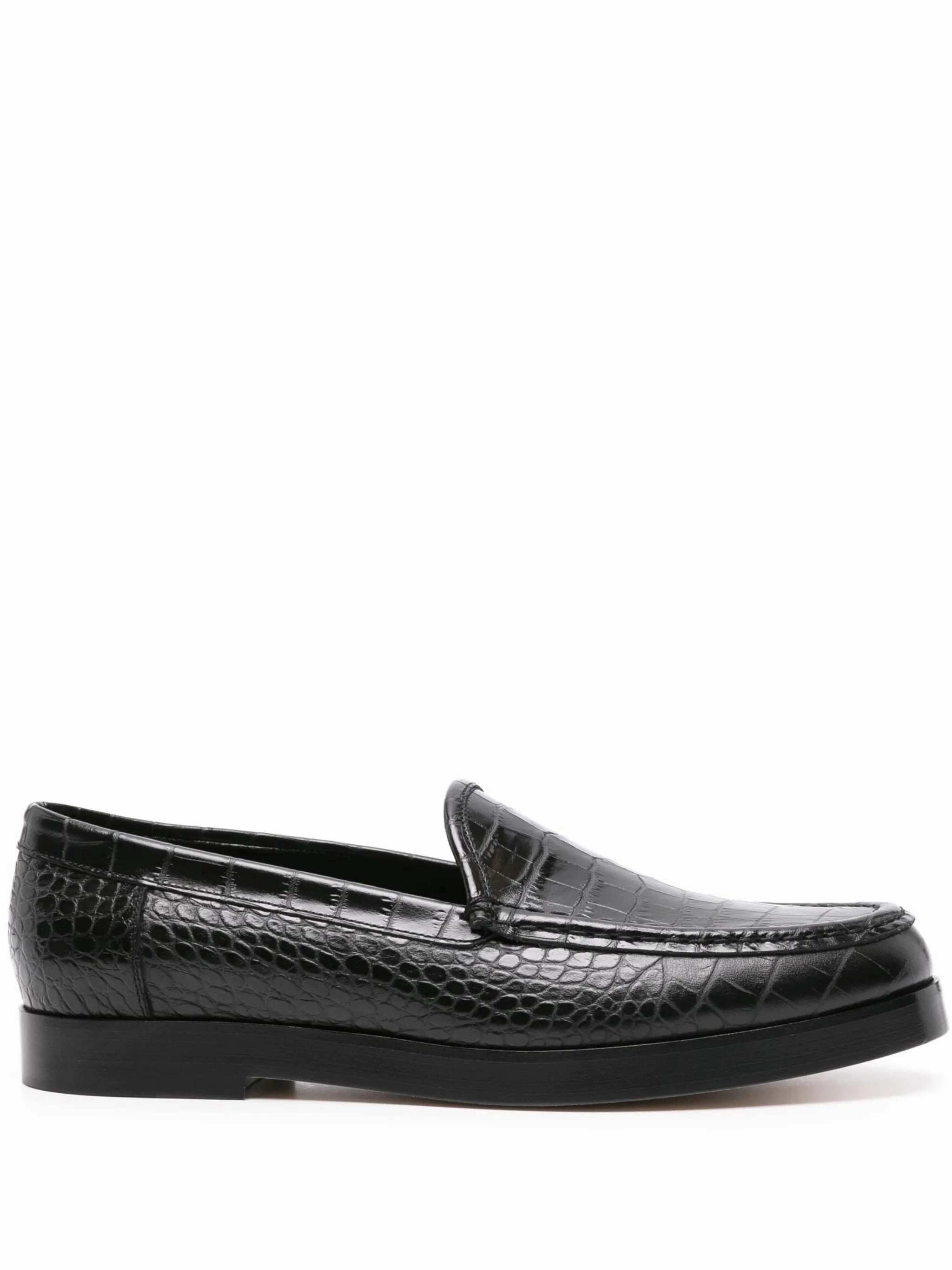 Ruched Loafers Dinelio embossed-crocodile loafers