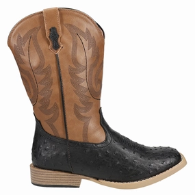 Bumps Embroidered Square Toe Cowboy Boots (Big Kid) Boots In The Sand