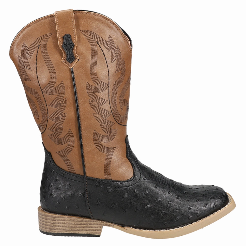 Bumps Embroidered Square Toe Cowboy Boots (Big Kid) Boots Platform Uggs