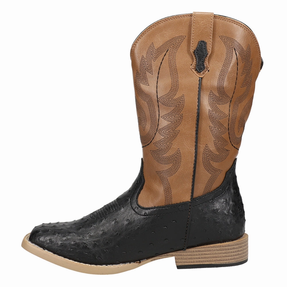 Bumps Embroidered Square Toe Cowboy Boots (Big Kid) Asolo Boots