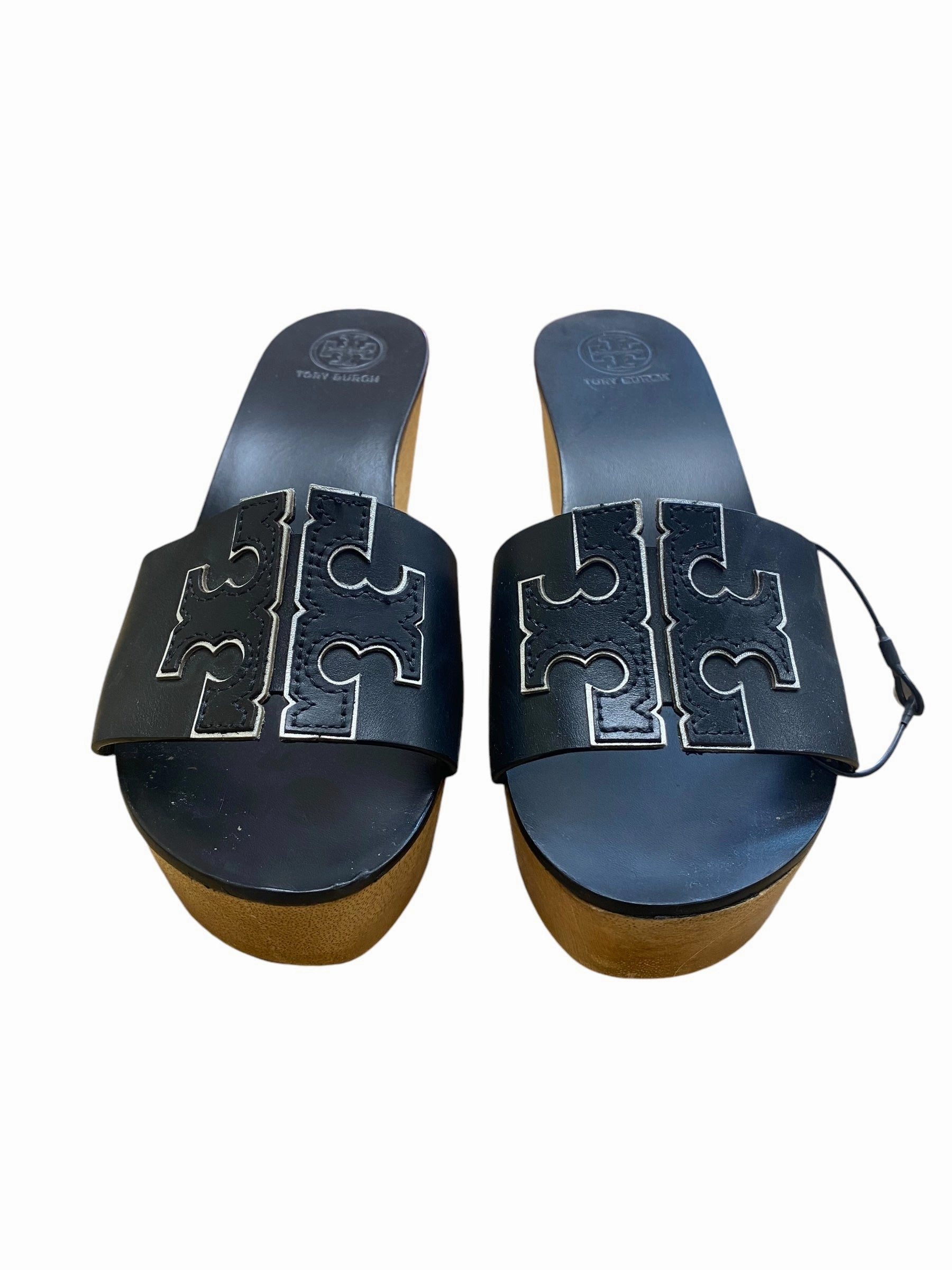 Sandals Heels Platform By Tory Burch In Black, Size: 6 High Heels Slippers