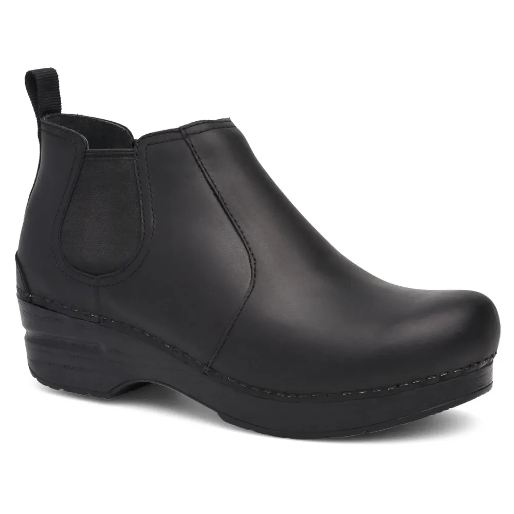 Dansko Frankie Black Oiled Boot (Women's) Fergie Chelsea Boots