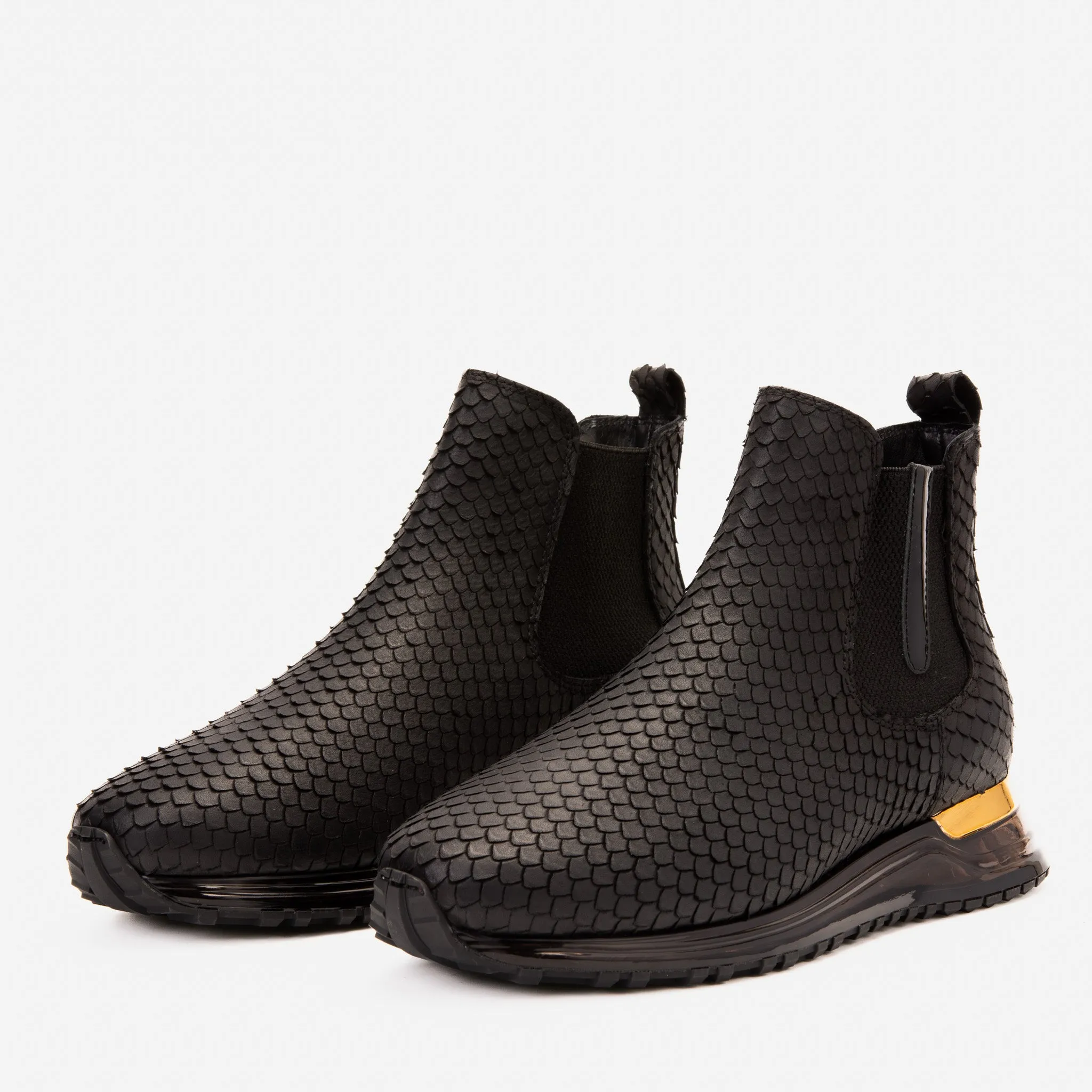 Leather Gore Chelsea Boots The Panther Black Leather Men Chelsea Boot