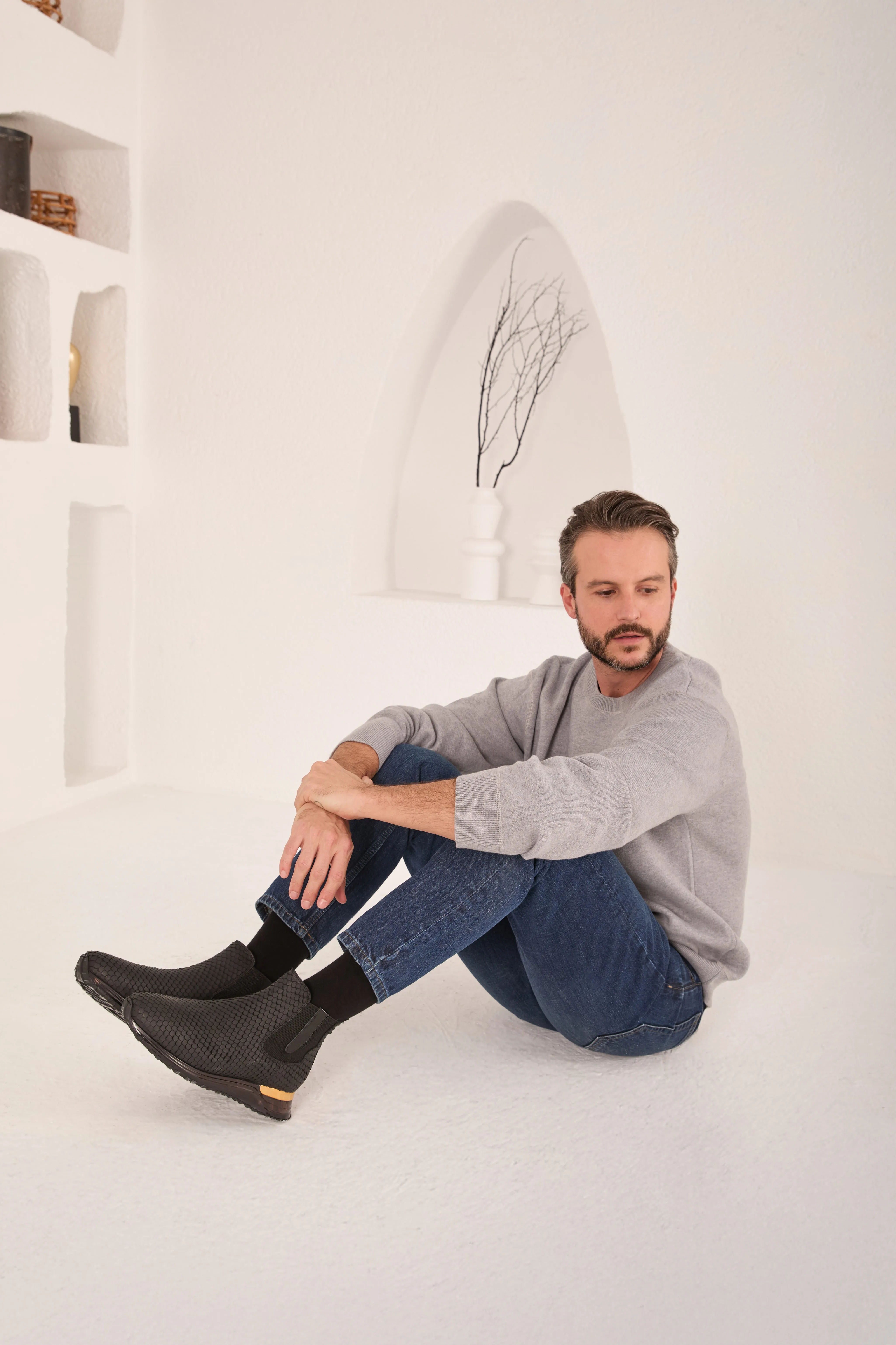 Leather Cowboy Chelsea Boots The Panther Black Leather Men Chelsea Boot