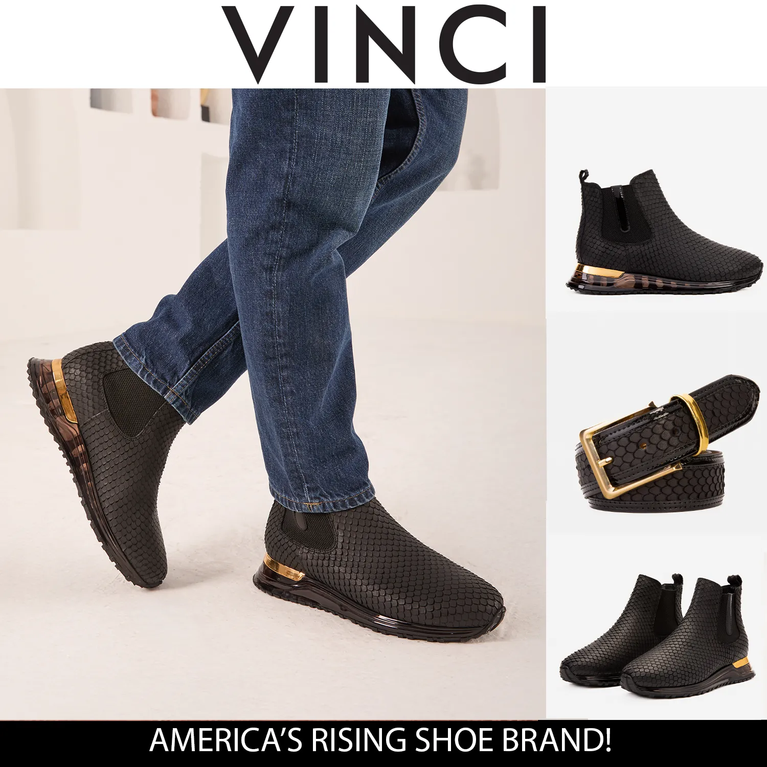 Jaxen Chelsea Boots The Panther Black Leather Men Chelsea Boot