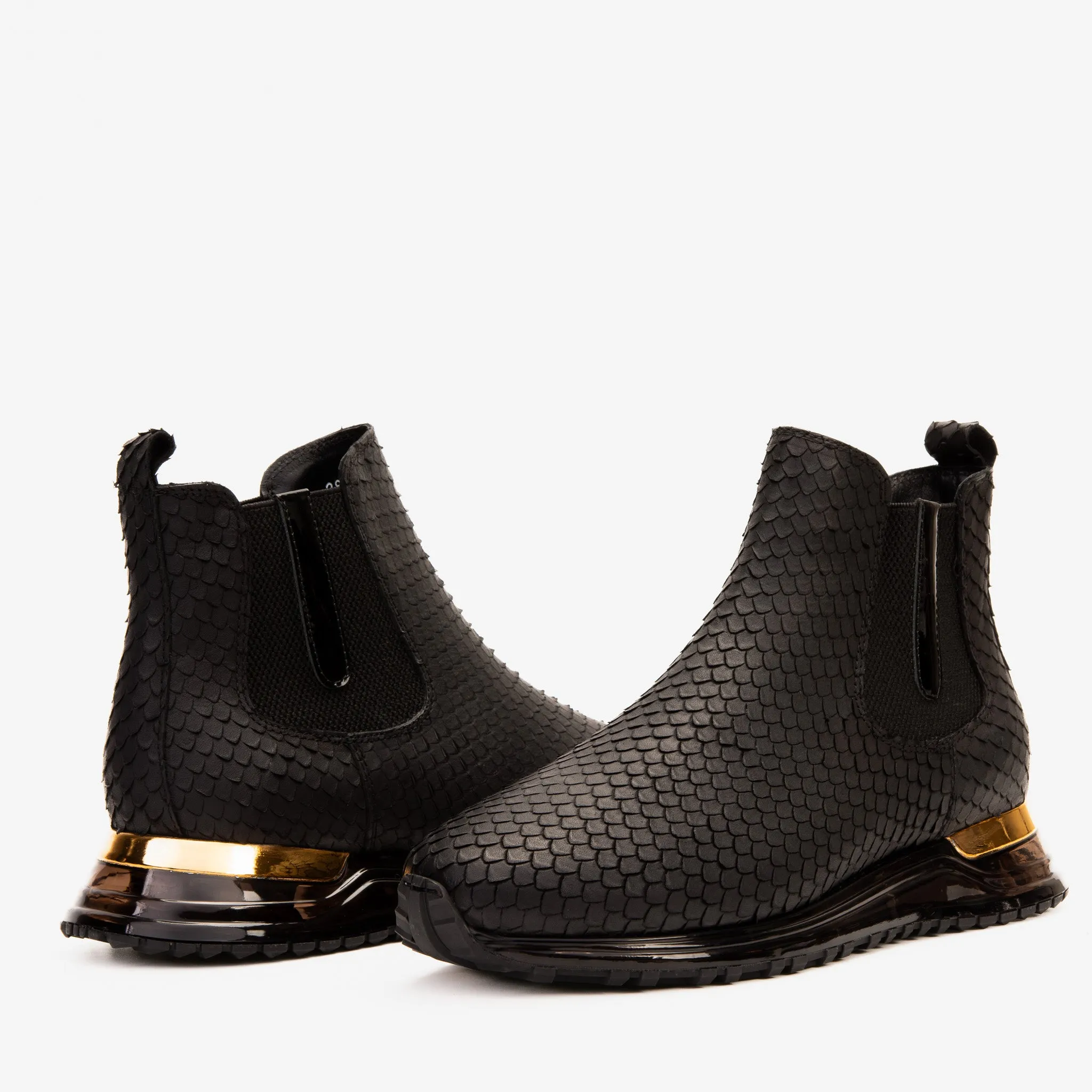 The Panther Black Leather Men Chelsea Boot Polished Chelsea Boots