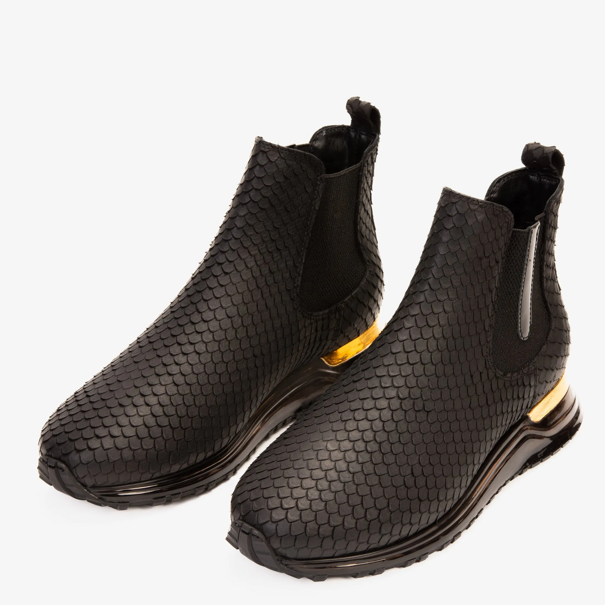 Wide Chelsea Boot The Panther Black Leather Men Chelsea Boot